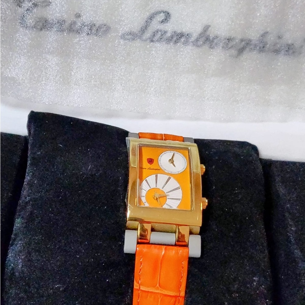 NWT Tonino Lamborghini Dual Time Gold Tone Luxury Women's Watch - Picture 7 of 8